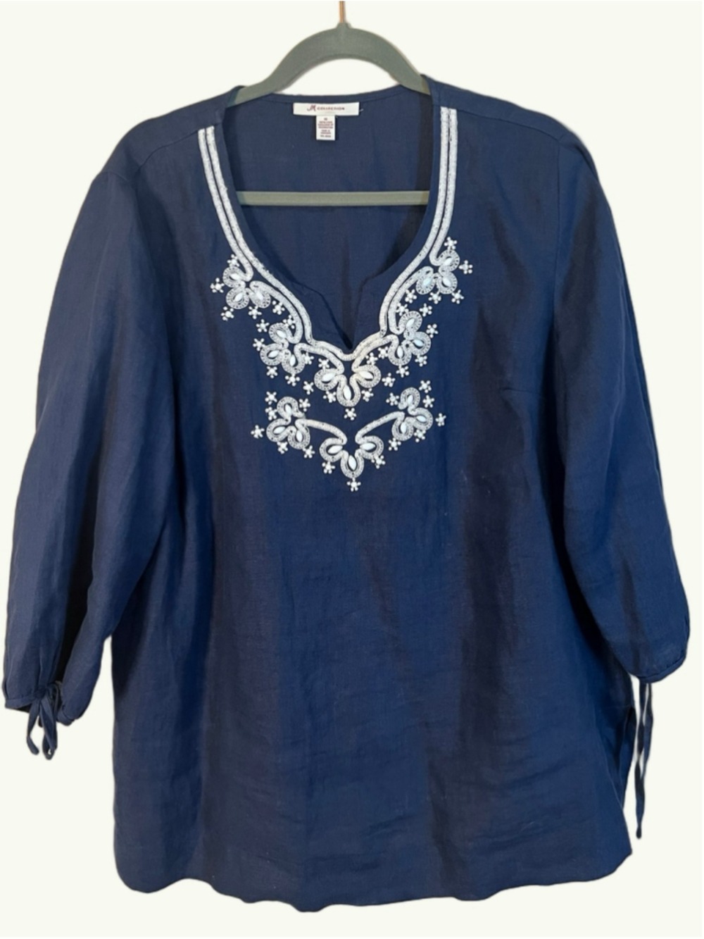 Beautiful 100% Linen Tunic Top